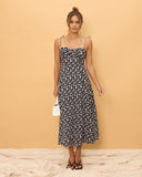 Millie Black Floral Midi Dress