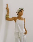 Levie White Linen Cami Top