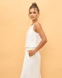 Levie White Linen Cami Top