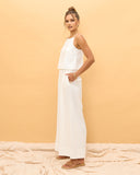 Levie White Linen Cami Top