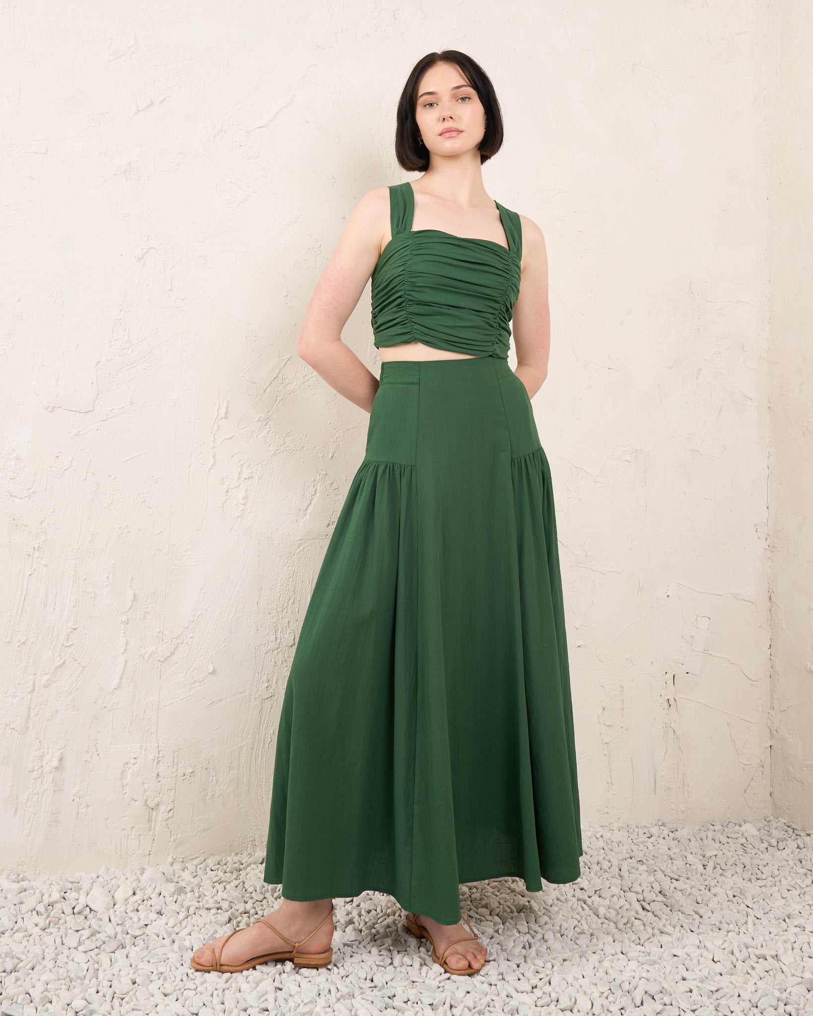 Kiara Green Maxi Skirt