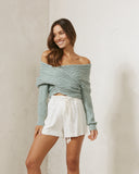 Daleyza Sage Cable Knit Top