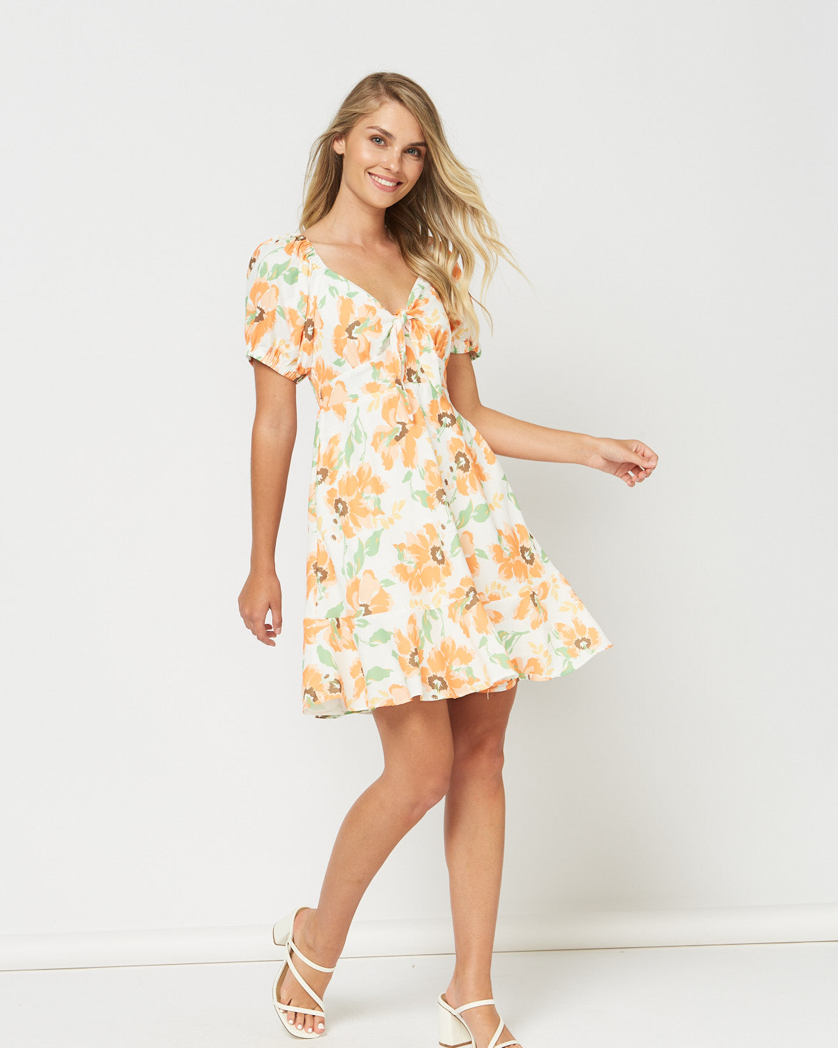 Rel Puff Sleeves Floral Mini Dress