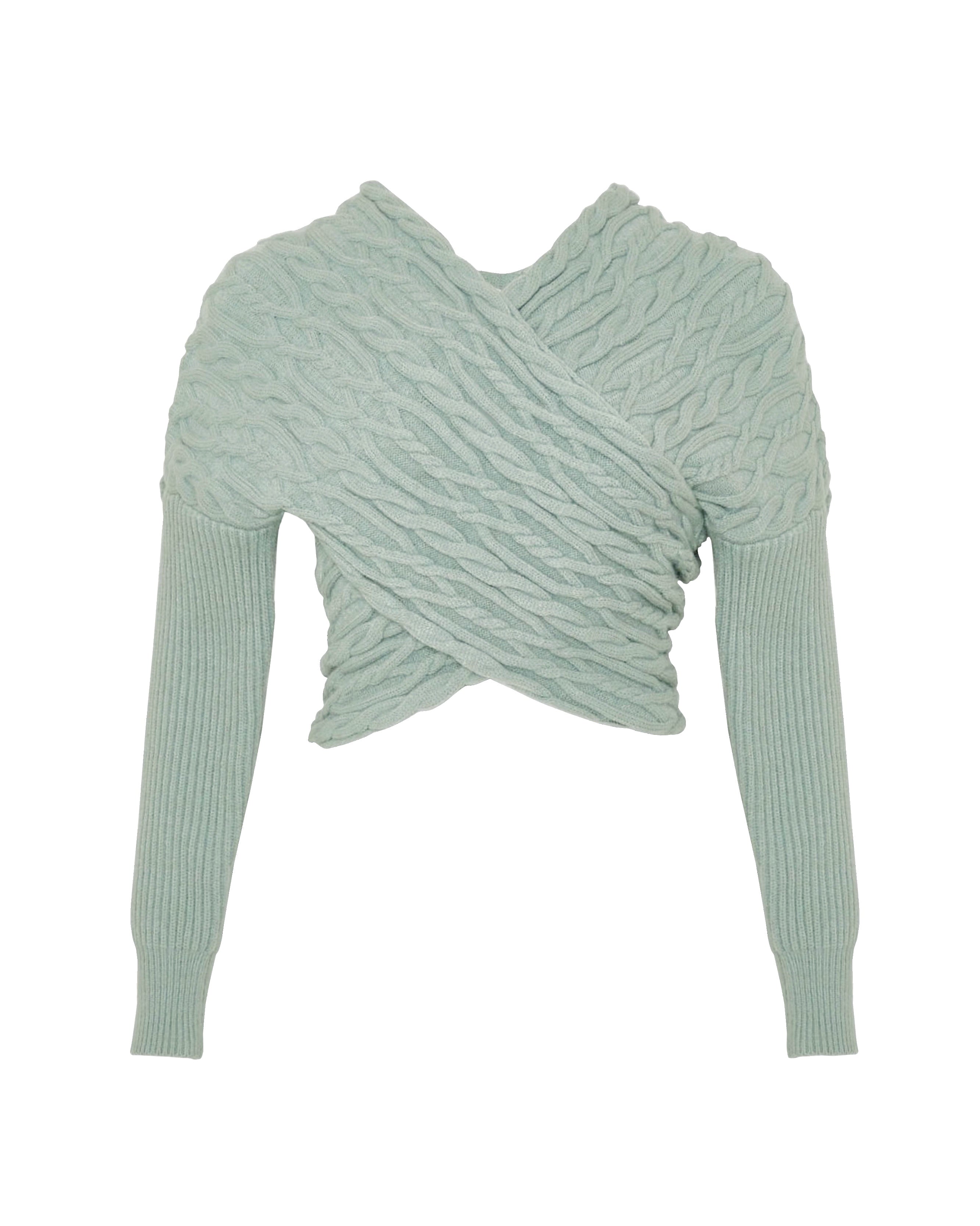 Daleyza Sage Cable Knit Top