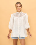 Mystic Moon Florence White Abstract Blouse
