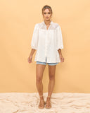 Mystic Moon Florence White Abstract Blouse