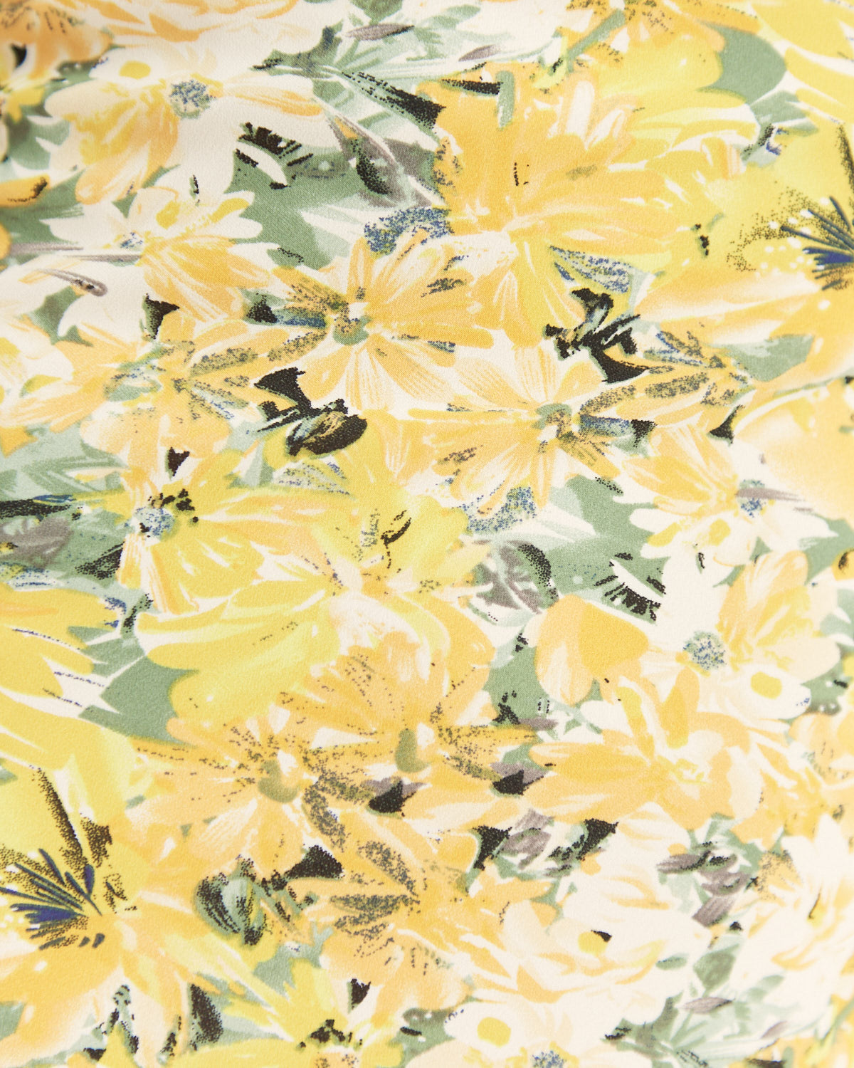 Close up of the madison yellow floral puff sleeve mini dress