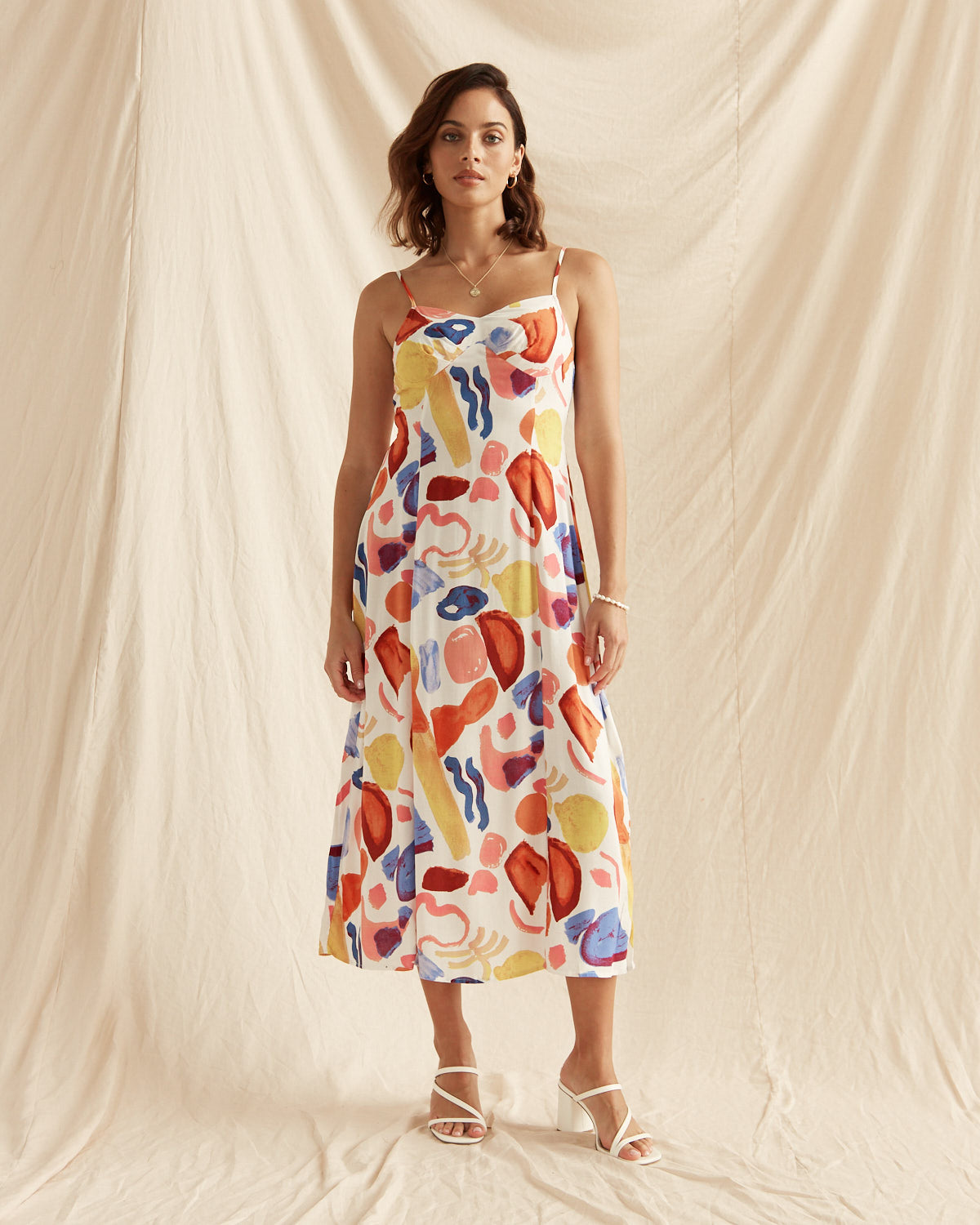 Octavia Abstract Print Midi Dress