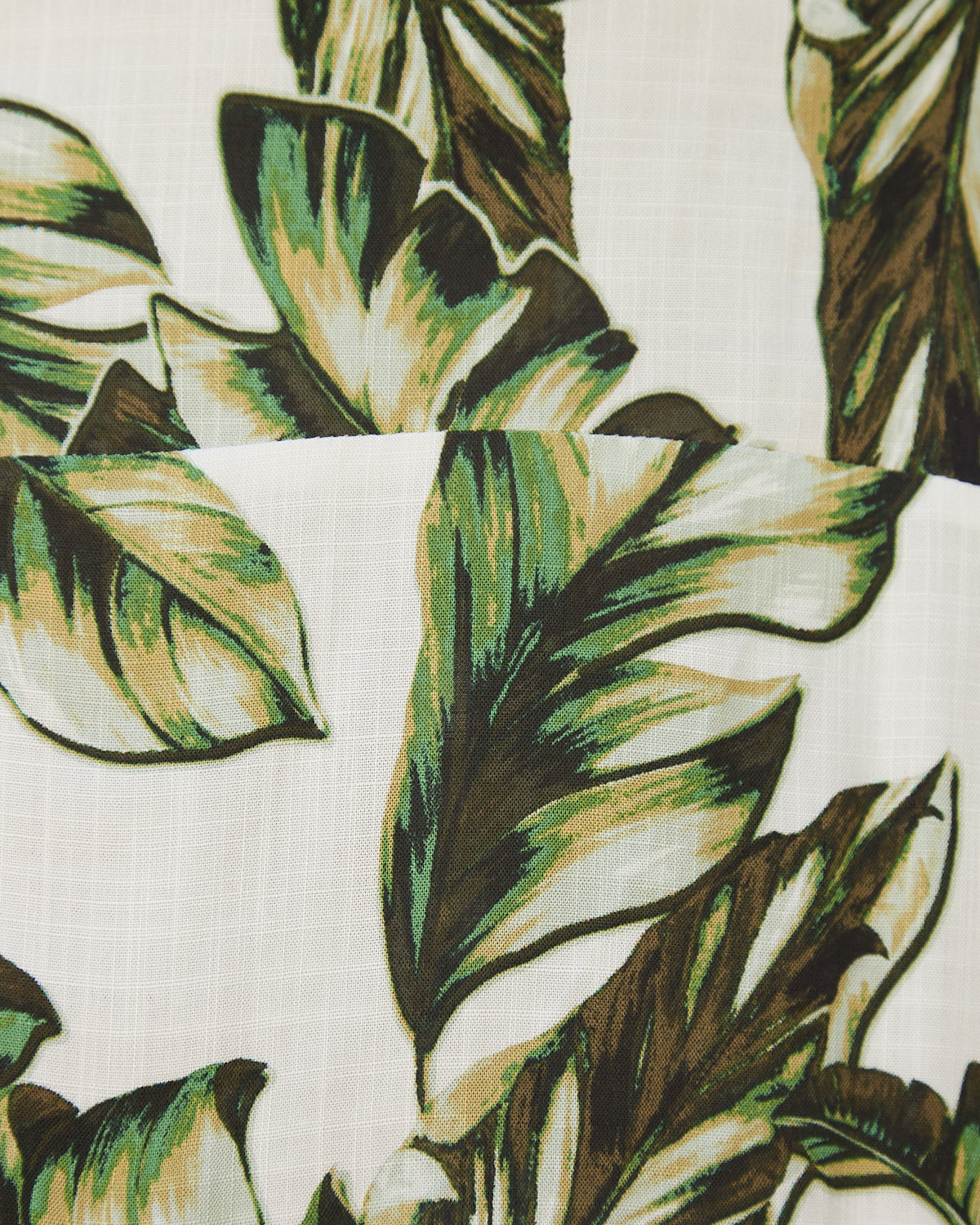 Close up of the samantha leaf prints high low skirt