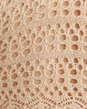 Close up of the veronika crochet pull front top