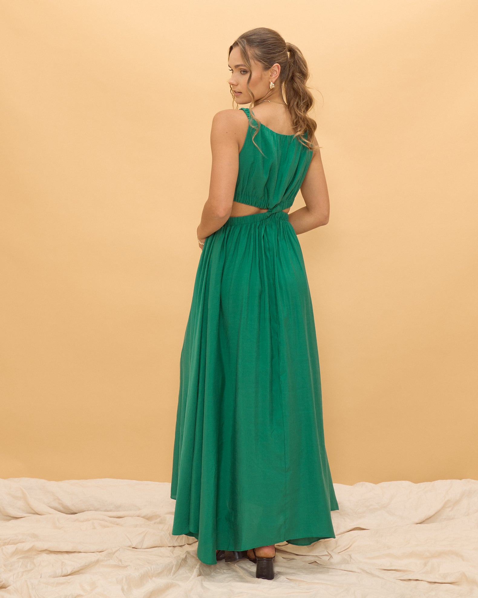 Vanna Emerald Green Cut Out Maxi Dress